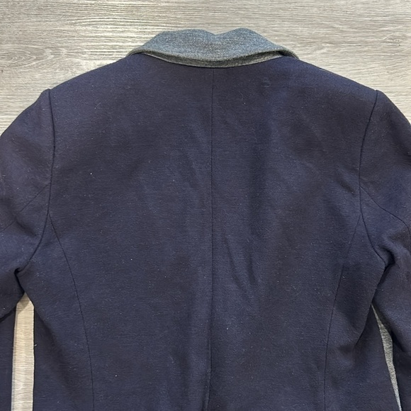 J. Crew Contrast Knit Colorblock Gray Navy Blazer size 8 - Picture 5 of 9